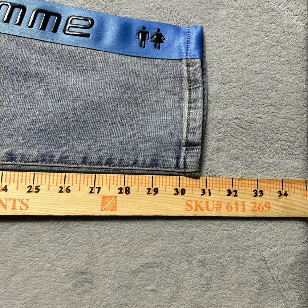 NWT Homme Femme Straight Fit Jeans Mens 34x30 Striped Colorful Designer Retro
